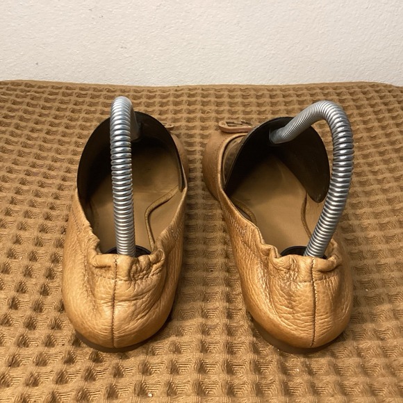 Tory Burch Ballet Flats Women's Sz 5M Camel Brown Pebbled Leather - Picture 4 of 9